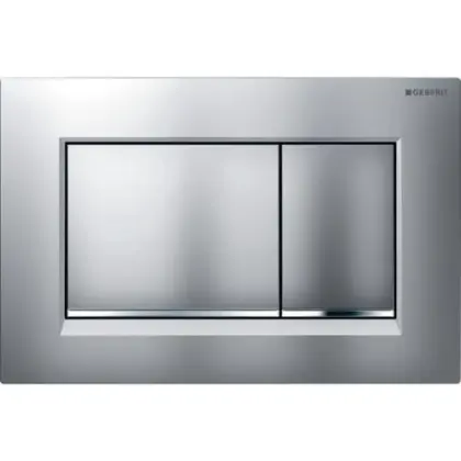 Geberit 115.883.JQ.1 Geberit Sigma 20 (ex Sigma 30) bedieningsplaat - mat chroom / glansverchroomd - kunststof - 2 druktoetsen Easy-to-Clean