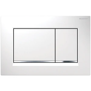 Geberit 115.883.KJ.1 Geberit Sigma 20 (ex Sigma 30) bedieningsplaat - wit - kunststof - 2 druktoetsen chroom onderaan druktoetsen