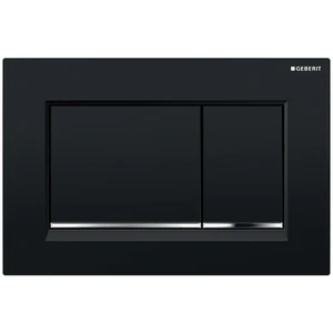 Geberit 115.883.KM.1 Geberit Sigma 20 (ex Sigma 30) bedieningsplaat - zwart - kunststof - 2 druktoetsen chroom onderaan druktoetsen
