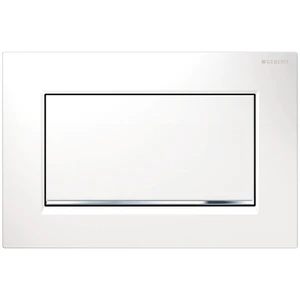 Geberit 115.893.KJ.1 Geberit Sigma 10 bedieningsplaat - wit - spuitgietzink - 1 druktoets chroom rondom druktoets