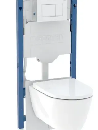 Geberit 118.352.KJ.2 Geberit iCon Systemfix PACK bestaande uit : element voor hangtoilet 1120 mm - met Sigma inbouwreservoir 12 cm - Sigma20 bedieningsplaat wit - iCon hangtoilet TurboFlush
