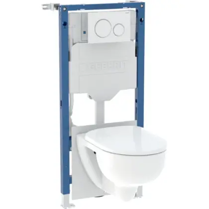 Geberit 118.364.KJ.2 Geberit Selnova hangtoilet Turboflush PACK (Systemfix + hangtoilet + zitting softclose + Sigma 20 drukplaat) - wit