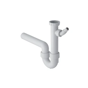 Geberit 152.713.11.1 Geberit PP enkele buissifon 6/4 x 40 mm - wit - met wasmachineaansluiting