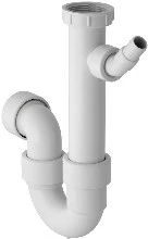 Geberit 152.723.11.1 Geberit PP enkele buissifon 6/4 x 40 mm - wit - met wasmachineaansluiting - met knelaansluiting