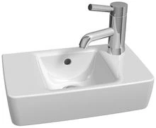 Geberit Renova Compact handenwasser 400 x 250 mm - wit - met kraangat - met overloop 272140000