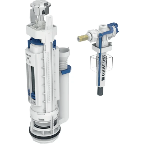 Geberit 283.350.21.5 Geberit type 290-383 binnenwerk spoeling met 2 hoeveelheden - aansluiting aan de watertoevoer aan de zijkant - 3/8 - nippel van messing - Glansverchroomd