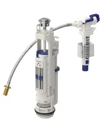Geberit 283.354.21.2 Geberit Unifill vervangingsmechanisme duotoets met vlotterkraan voor keramiek spoelreservoir-met aansluitslang