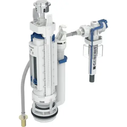 Geberit 283.354.21.5 Geberit type 290-383 binnenwerk spoeling met 2 hoeveelheden - wateraansluiting universeel - 3/8 - nippel van messing - Glansverchroomd