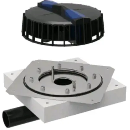 Geberit 359.117.00.1 Geberit Pluvia trechter met klemflens voor synthetische dakafdichtingen 56 mm (maximale afvoerdebiet 9l/s)