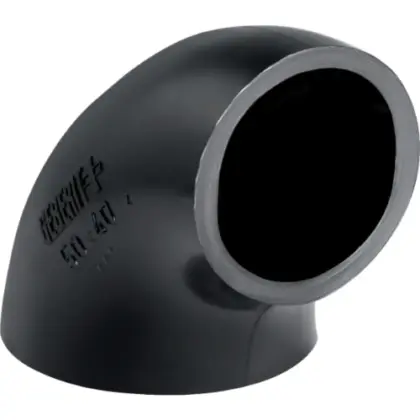 Geberit 363.873.16.1 Geberit PE verloop bocht 90° 56 x 50 mm