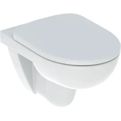 Geberit 501.751.00.1 Geberit Selnova hangtoilet PACK Rimfree (hangtoilet + zitting met Softclose/Quick Release) zonder spoelrand - wit - diepspoel - bevestiging bovenaan