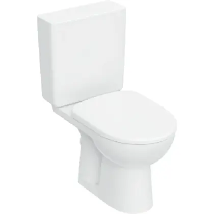 Geberit 503.085.00.1 Geberit Selnova PACK staand toilet 355 x 665 mm - rimfree (staande toilet H + spoelreservoir AP128 + toiletzitting Softclose) zonder spoelrand - wit