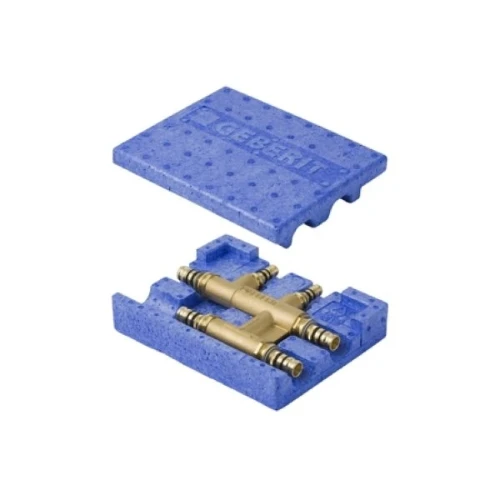 Geberit 613.313.00.5 Geberit Mepla kruis T-stuk 90° MMMM met isolatiebox 26 x 20 x 26 mm