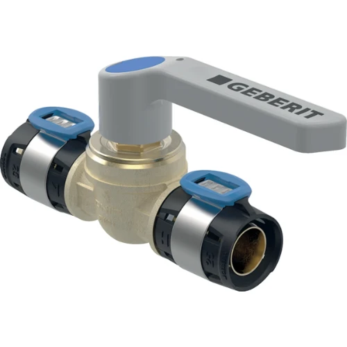 Geberit FlowFit brons pers bolkraan met hendel 20 x 20 mm 619.851.00.1