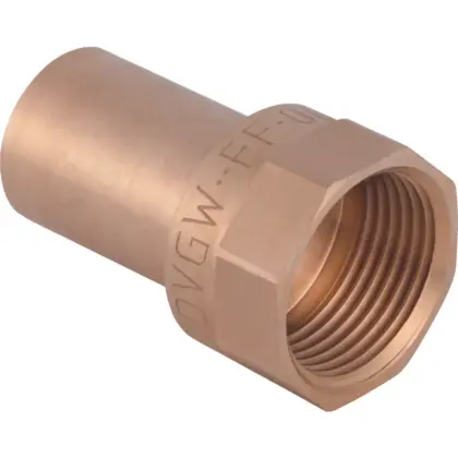 Geberit Insteek overgangsstuk koper 15x1/2" MF (drink)water Geberit Mapress Koper 63558