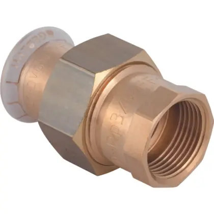 Geberit Pers-3-delige koppeling koper 15 x 1/2" F (drink)water Geberit Mapress Koper 65482