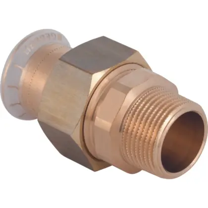Geberit Pers-3-delige koppeling koper 22 x 3/4" M (drink)water Geberit Mapress Koper 65543