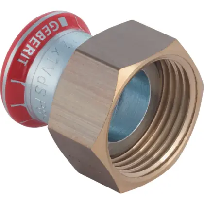 Geberit Persaansluitkoppeling staal 15mm x 3/4" FF verwarming Geberit Mapress C-Staal 25032