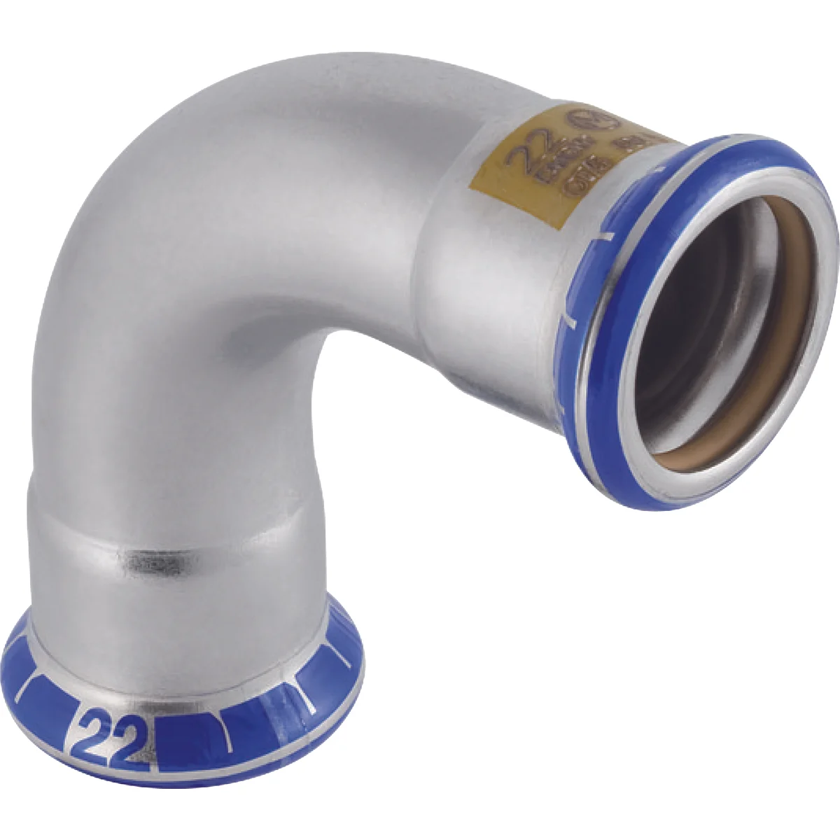 Geberit Persbocht inox 22mm FF 90° gas Geberit Mapress RVS 34002