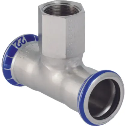 Geberit Persovergangs-T-stuk inox 35 x 3/4" x 35F (drink)water Geberit Mapress RVS 31313