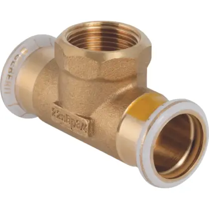 Geberit Persovergangs-T-stuk koper 28 x 1/2" x 28F gas Geberit Mapress Koper 34738