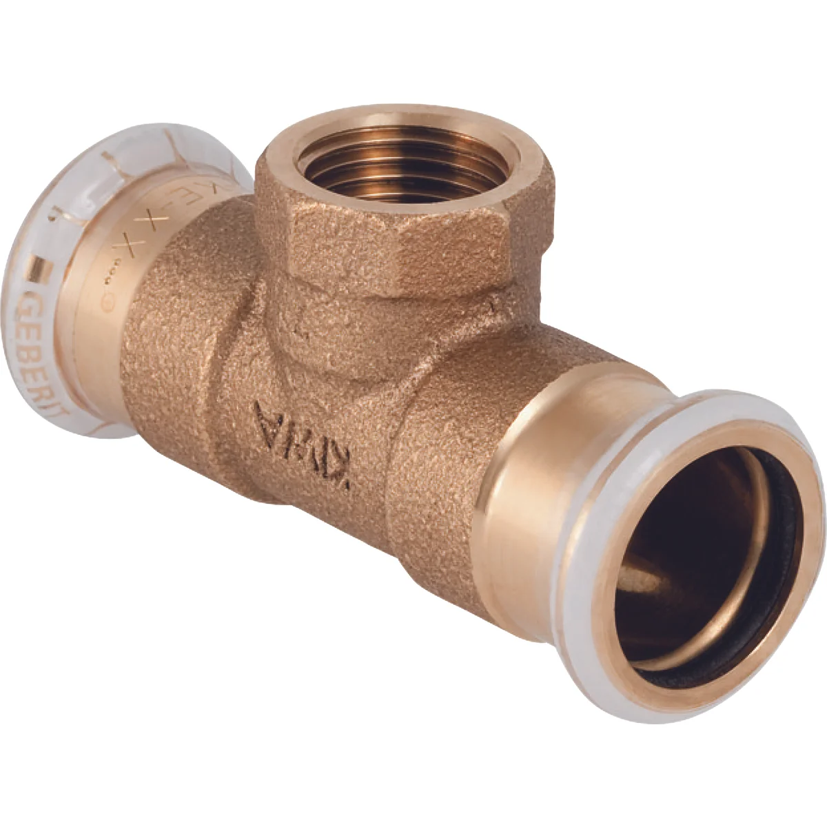 Geberit Persovergangs-T-stuk koper 42 x 1/2" x 42F (drink)water Geberit Mapress Koper 61366