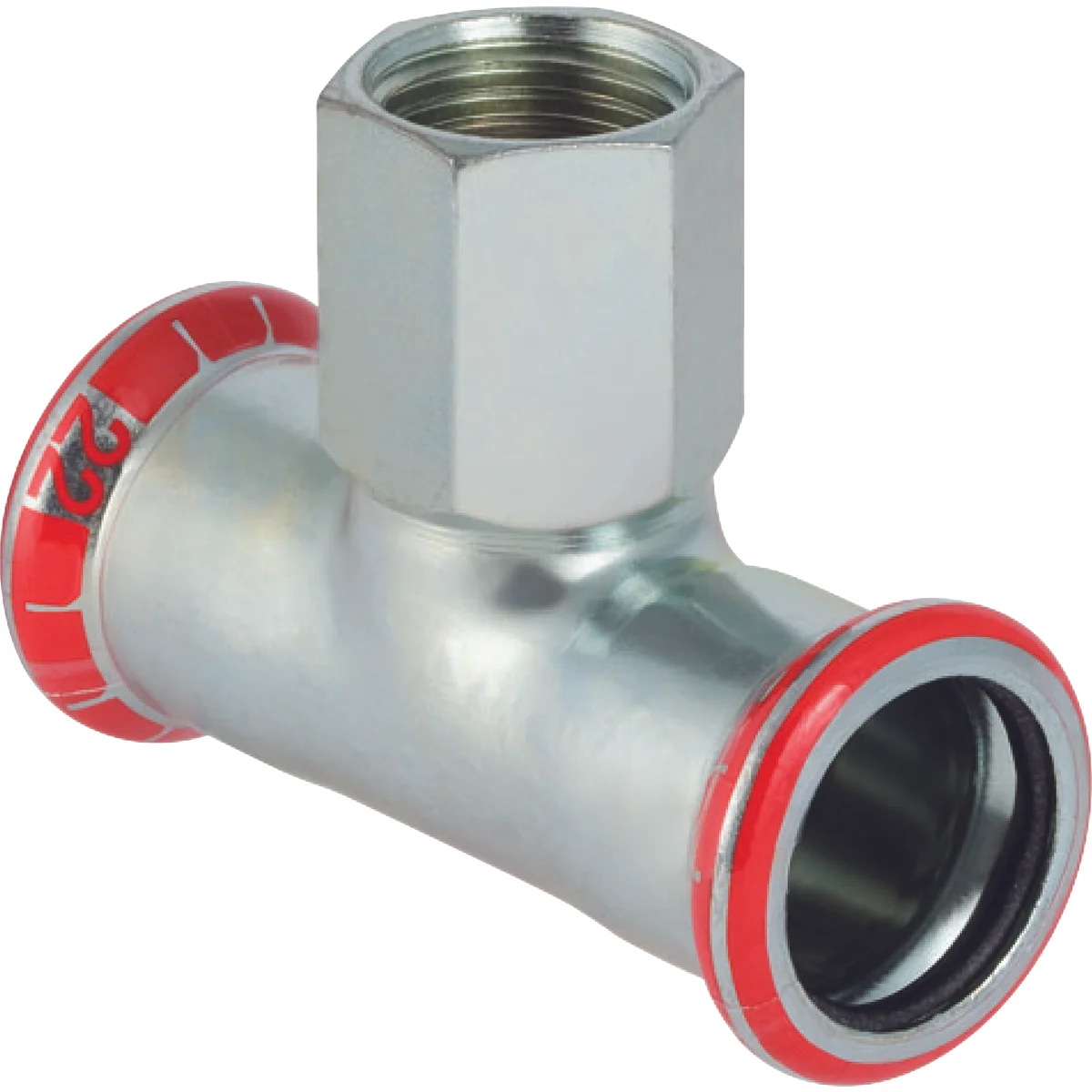 Geberit Persovergangs-T-stuk staal 42 x 1/2" x 42F verwarming Geberit Mapress C-Staal 21316