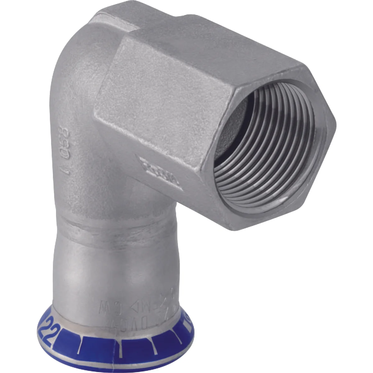 Geberit Persovergangsbocht inox 28mm x 1" F 90° (drink)water Geberit Mapress RVS 33806