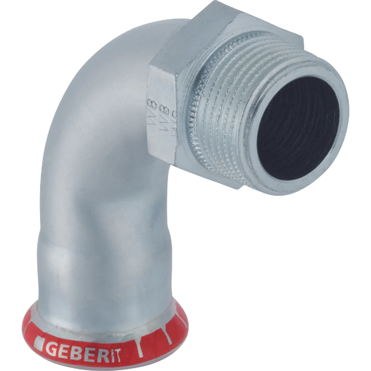 Geberit Persovergangsbocht staal 15mm x 1/2" M 90° verwarming Geberit Mapress C-Staal 20503