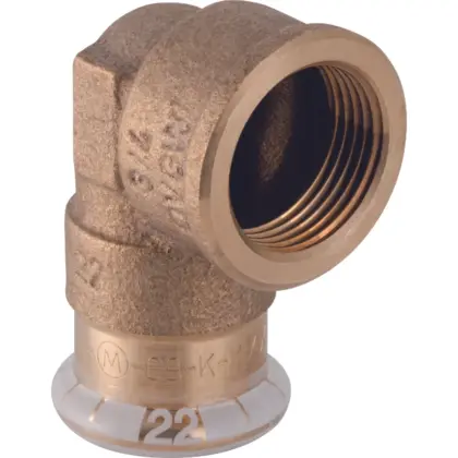Geberit Persovergangsknie koper 35mm x 5/4" F 90° (drink)water Geberit Mapress Koper 63857
