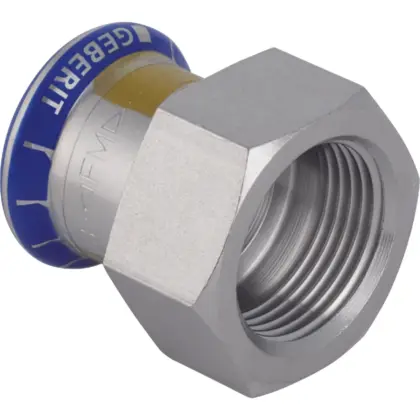 Geberit Persovergangsstuk inox 15mm x 1/2" F gas Geberit Mapress RVS 34083