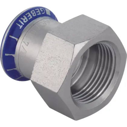 Geberit Persovergangsstuk inox 28mm x 5/4" F (drink)water Geberit Mapress RVS 31825