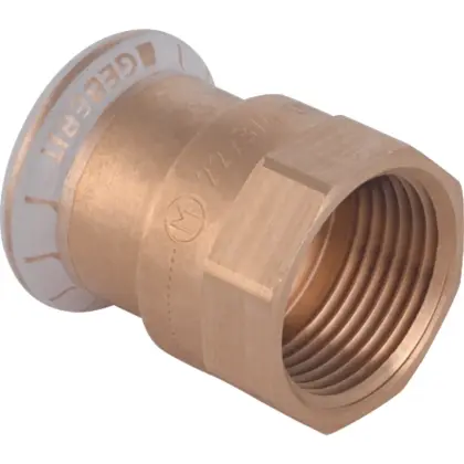 Geberit Persovergangsstuk koper 22mm x 1/2" F (drink)water Geberit Mapress Koper 61805