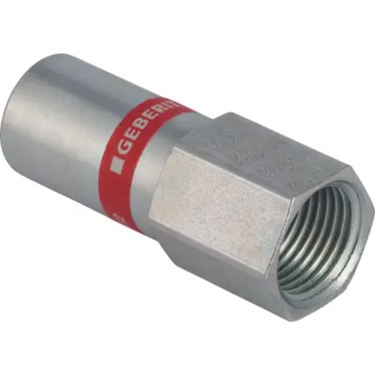 Geberit Persovergangsstuk staal 22mm x 1/2" F verwarming Geberit Mapress C-Staal 21905