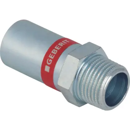 Geberit Persovergangsstuk staal 22mm x 1/2" M verwarming Geberit Mapress C-Staal 21935
