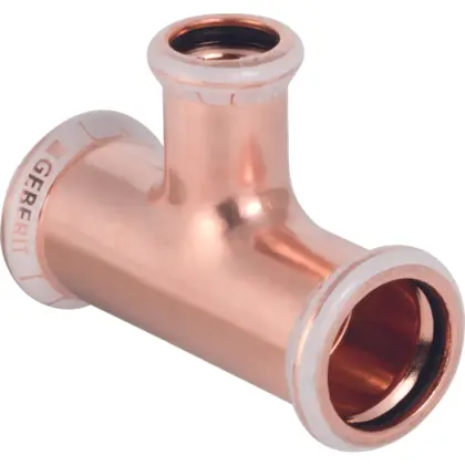 Geberit Persverloop-T koper 28x22x28mm FFF (drink)water Geberit Mapress Koper 61261