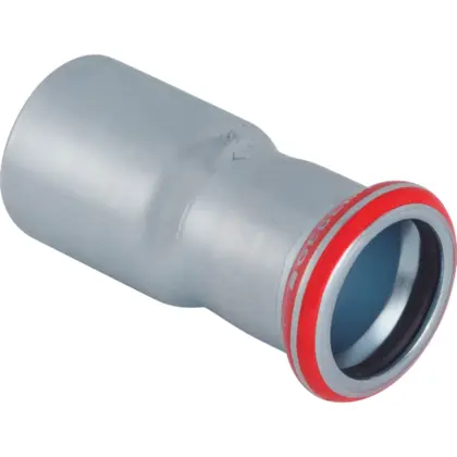 Geberit Persverloopstuk staal 22x15mm MF verwarming Geberit Mapress C-Staal 22305