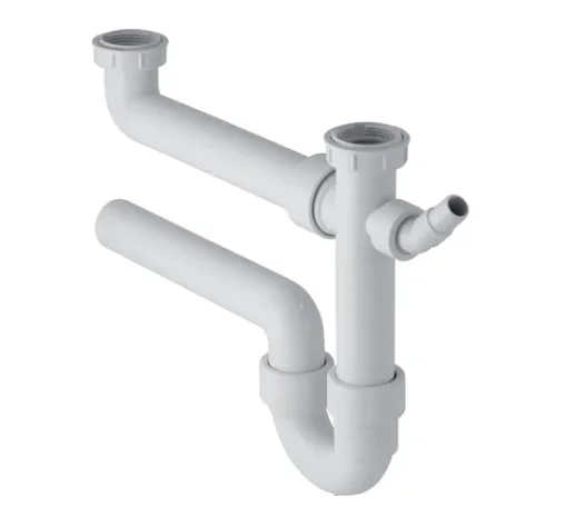 Geberit GEBERIT 152814111 SIFON 2 SPOELBAKKEN + AFV. BOCHT PP WIT 5/4-6/4X40 Geberit 152.814.11.1