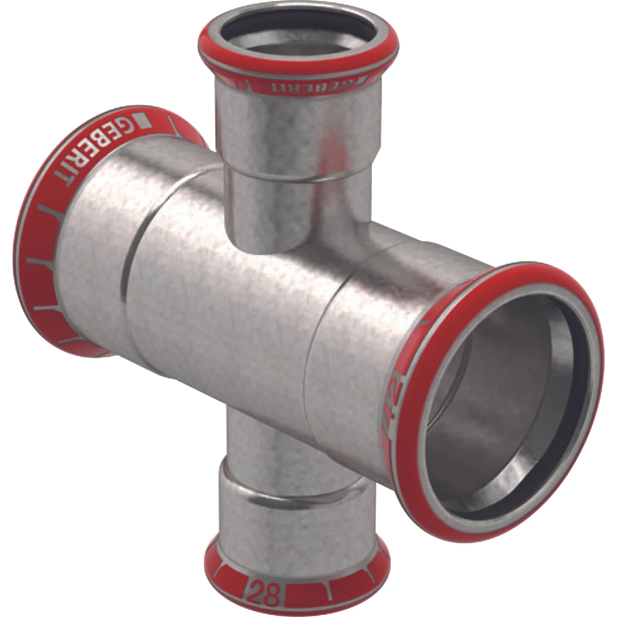 Geberit Perskruisstuk Geberit Mapress staal 54mm verwarming 21121
