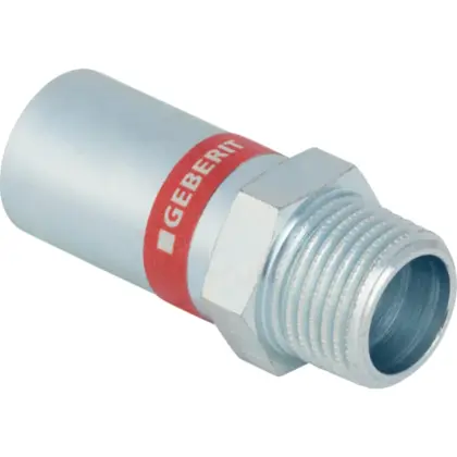 Geberit Persovergangsstuk staal 28mm x 1" M verwarming Geberit Mapress 21937