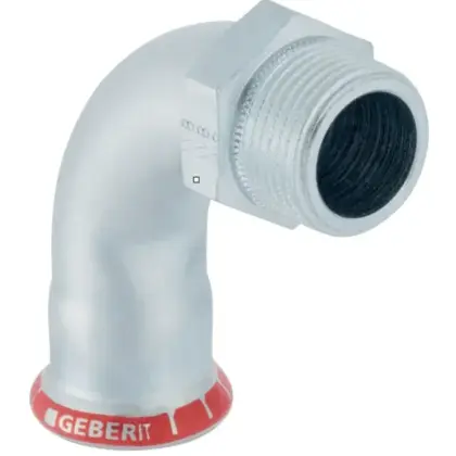 Geberit Persovergangsbocht staal 54mm x 2" M 90° verwarming Geberit Mapress C-Staal 23511