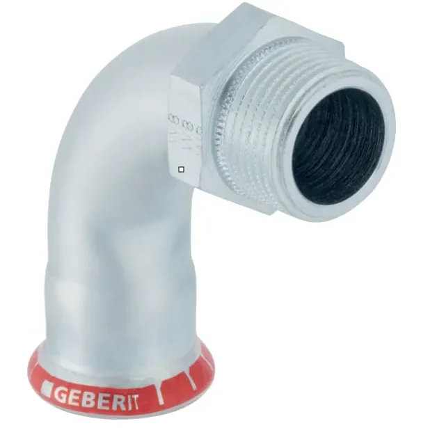 Geberit Persovergangsbocht staal 54mm x 2" M 90° verwarming Geberit Mapress C-Staal 23511