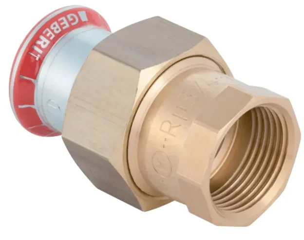 Geberit Pers-3-delige koppeling staal 22 x 1" F verwarming Geberit Mapress C-Staal 25305