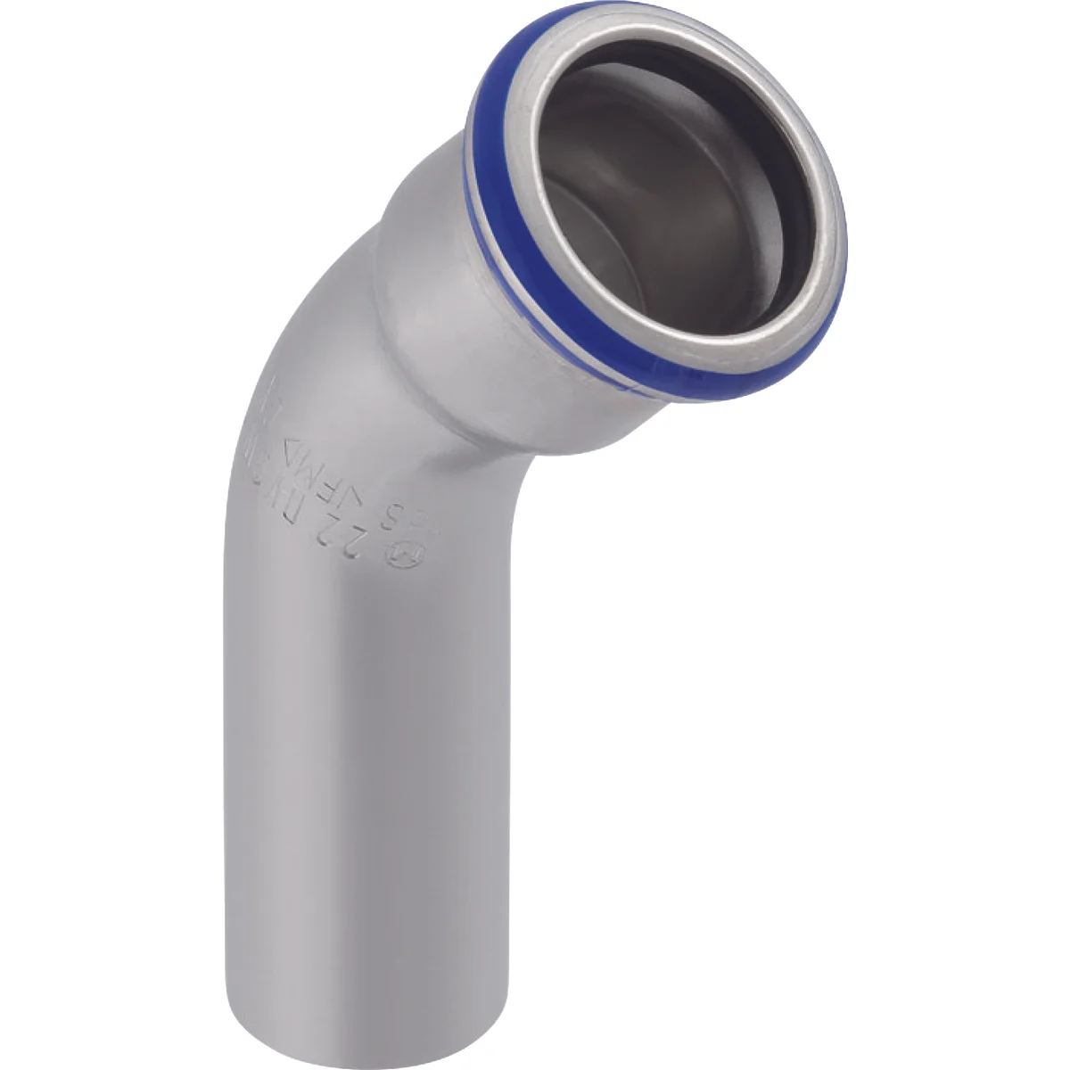 Geberit Persinsteekbocht inox 15mm MF 45° (drink)water Geberit Mapress RVS 30702