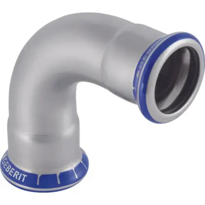 Geberit Persbocht inox 108mm FF 90° (drink)water Geberit Mapress RVS 31111