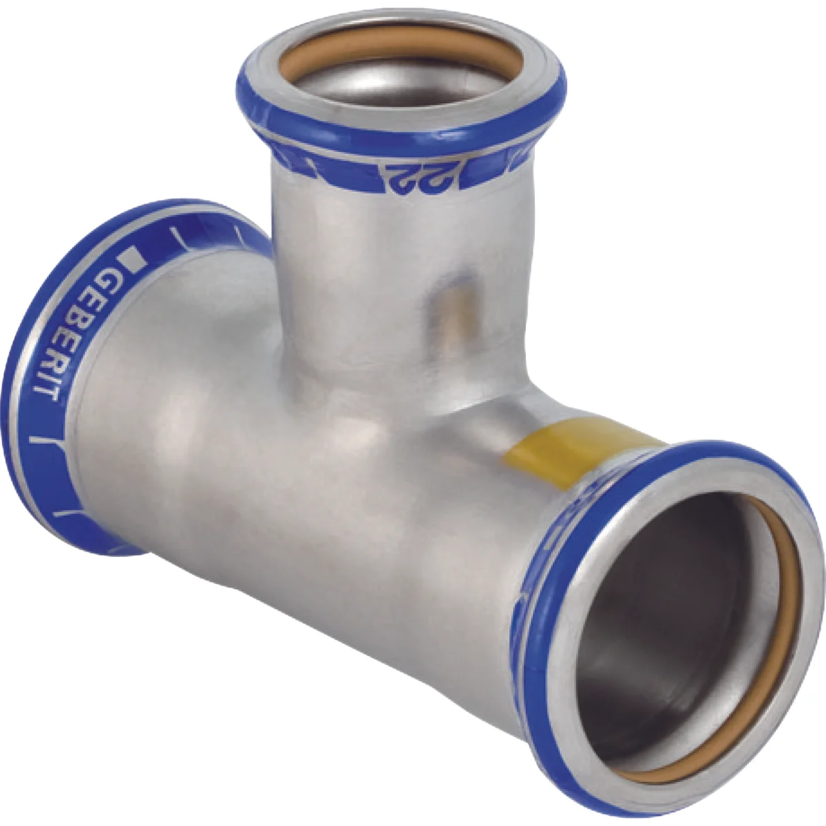 Geberit Persverloop-T inox 54x42x54mm FFF gas Geberit Mapress RVS 34051