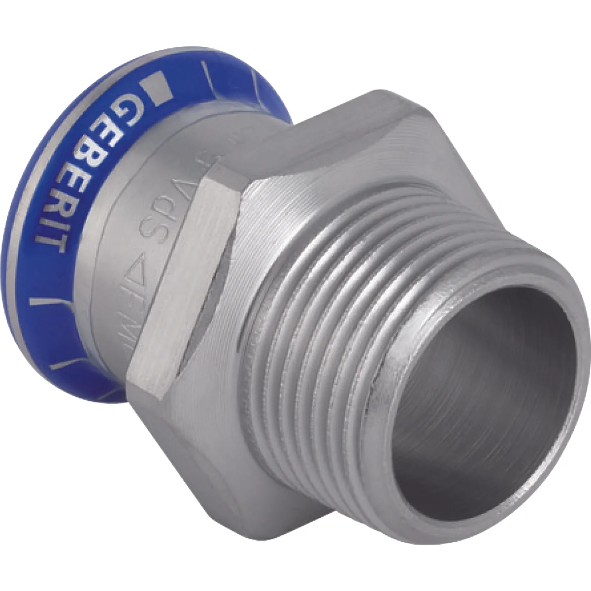 Geberit Persovergangsstuk inox 54mm x 2" M solar Geberit Mapress FKM RVS 50468