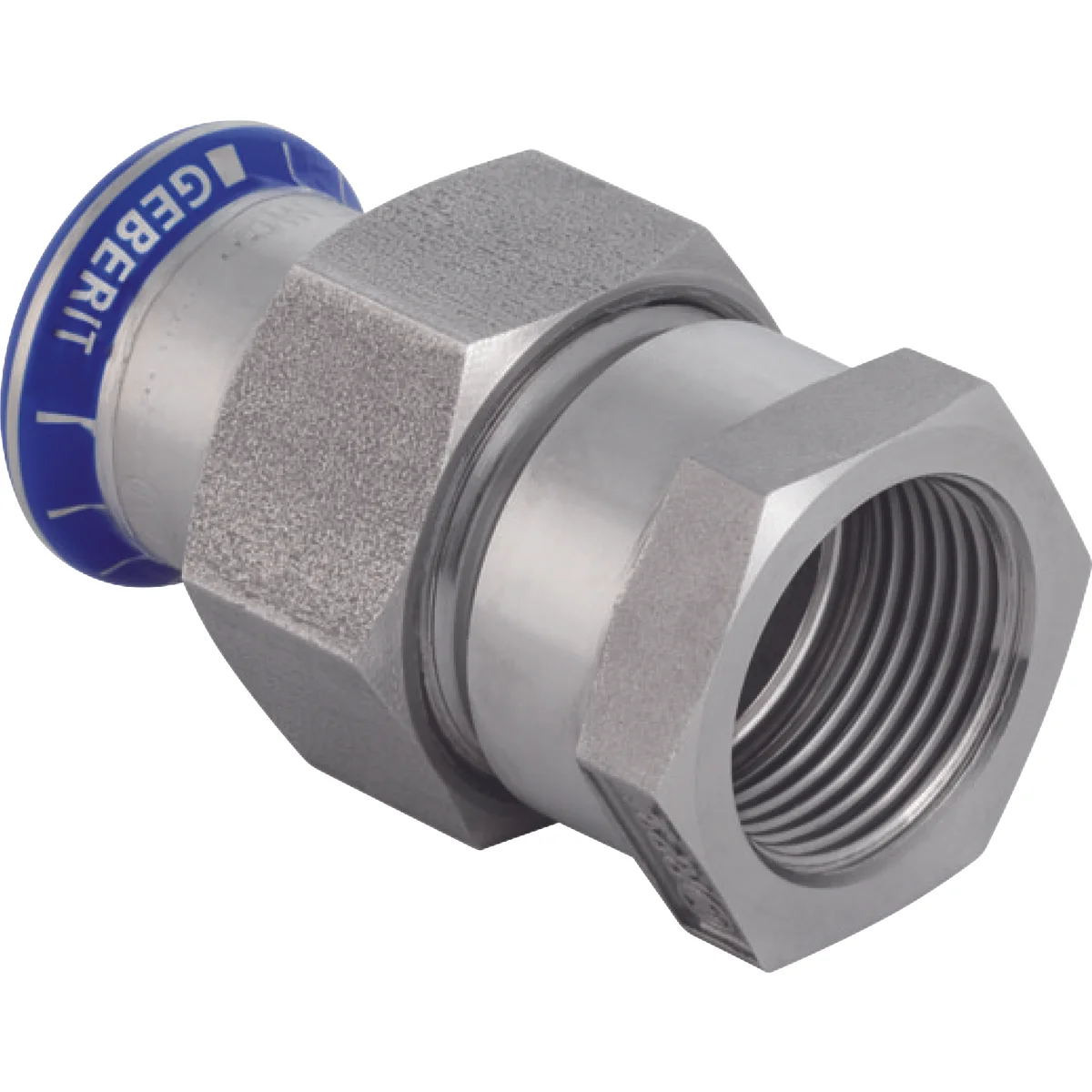Geberit Pers-3-delige koppeling inox met stalen moer 22 x 3/4" F solar Geberit Mapress FKM RVS 50635
