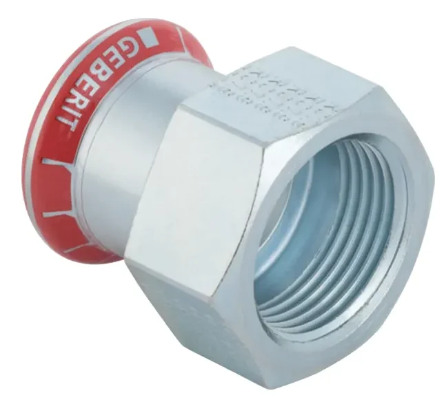 Geberit Persverloopstuk staal 1/2"x15mm MF solar Geberit Mapress FKM C-Staal 51484