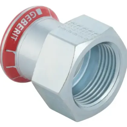 Geberit Persaansluitkoppeling staal 22mm x 3/4" FF solar Geberit Mapress FKM C-Staal 51489